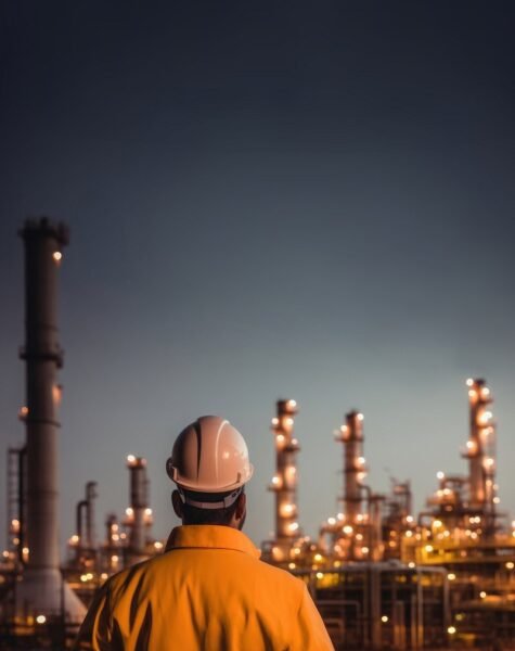 Refinery architecture factory hardhat. AI generated Image by rawpixel. Refinery architecture factory hardhat. AI generated Image by rawpixel.